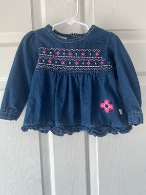 Duck Duck Goose Toddler Girl Floral Denim Top